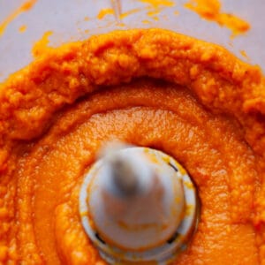 Pumpkin puree in a food processor