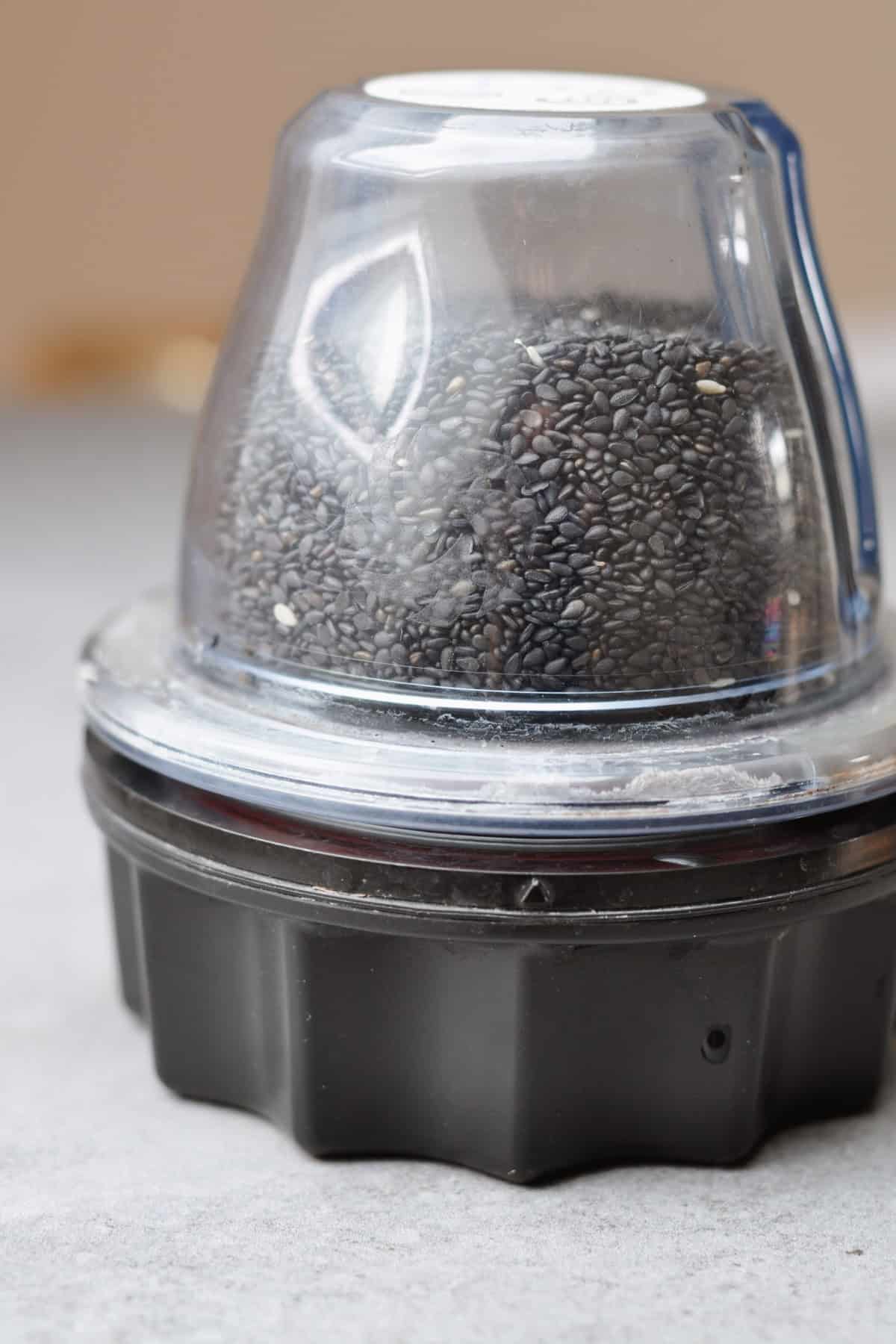 black sesame in Vitamix Ascent container