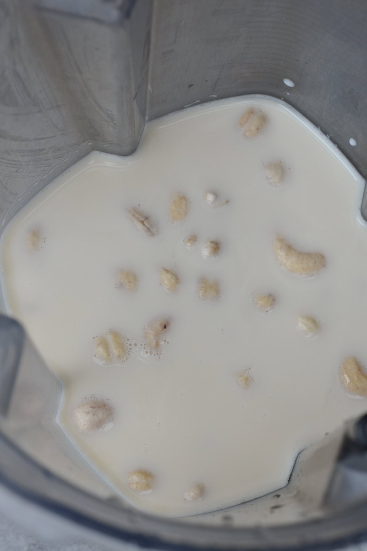 soaked cashews in soy milk base for vegan creme anglaise