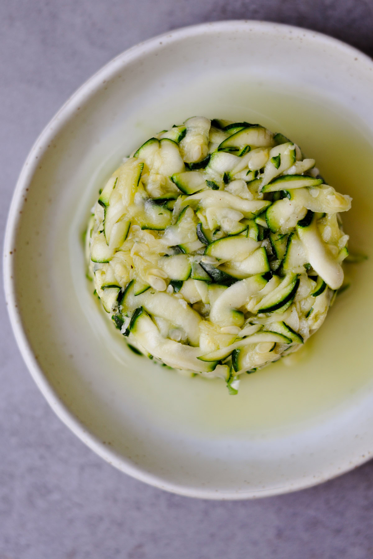 vegan zucchini ceviche on a plate